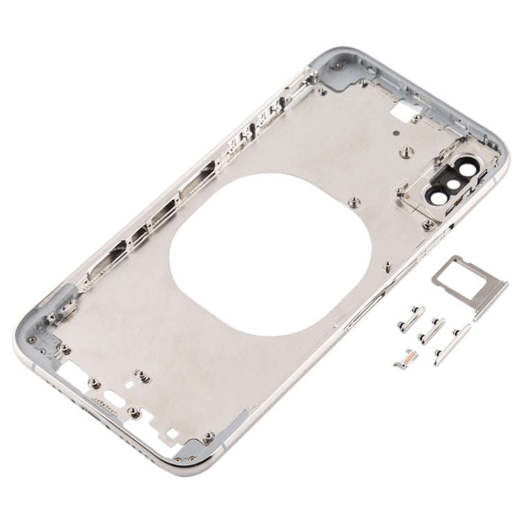 Transparent Back Cover with Camera Lens & SIM Card Tray & Side Keys for iPhone XS(White)