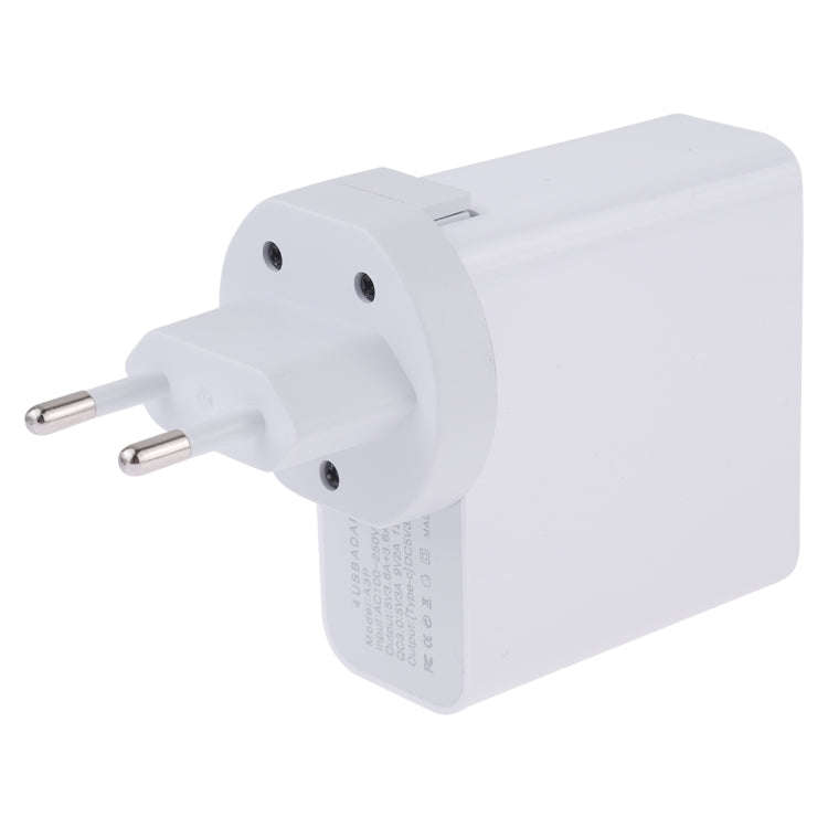 A3P 3A Max Output USB-C / Type-C + QC3.0 + Dual USB 4 Ports Wall Travel Charger, EU Plug