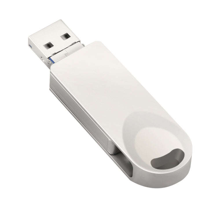 S29 3 in 1 64GB Micro USB + USB + 8 Pin Interface Metal Twister Flash Disk(Silver)