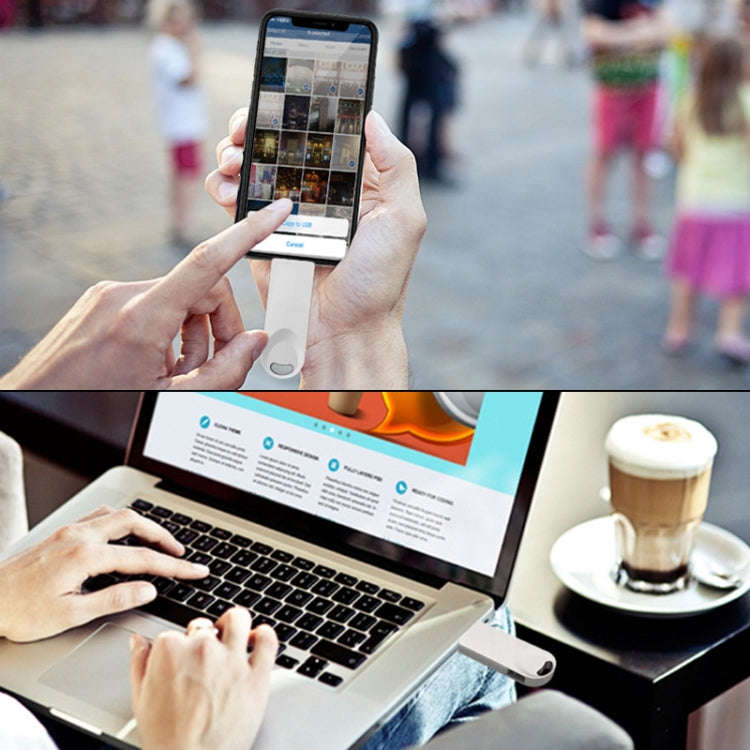 S29 3 in 1 64GB Micro USB + USB + 8 Pin Interface Metal Twister Flash Disk(Silver)
