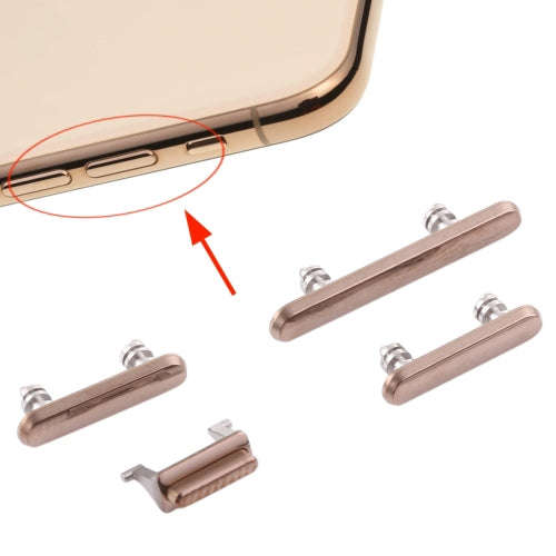Side Keys (Power Button + Volume Button + Mute Button) for iPhone XS / XS Max(Gold)
