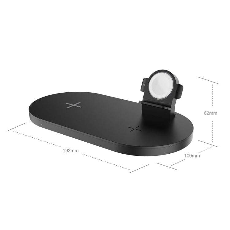 A04 3 in 1 Multi-function Qi Standard Wireless Charger for Mobile Phones & iWatch & AirPods (Black)