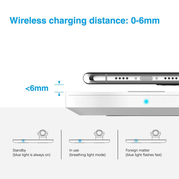 A04 3 in 1 Multi-function Qi Standard Wireless Charger for Mobile Phones & iWatch & AirPods (White)