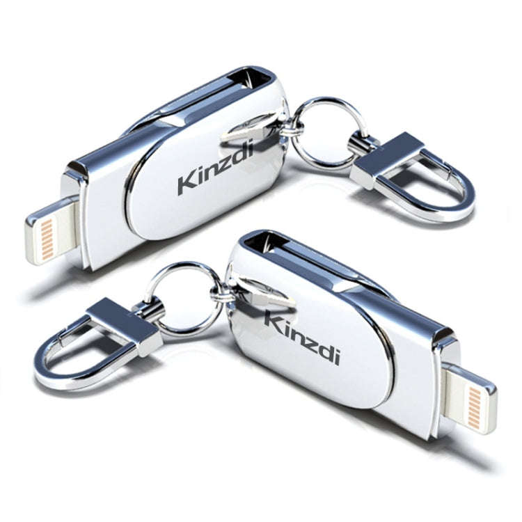 Kinzdi 32GB USB + 8 Pin Interface Metal Twister Flash U Disk (Silver)