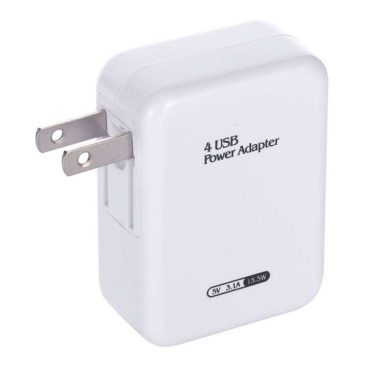 HT-CD03 15.5W 5V 3.1A 4-Port USB Wall Charger Travel Charger, US Plug