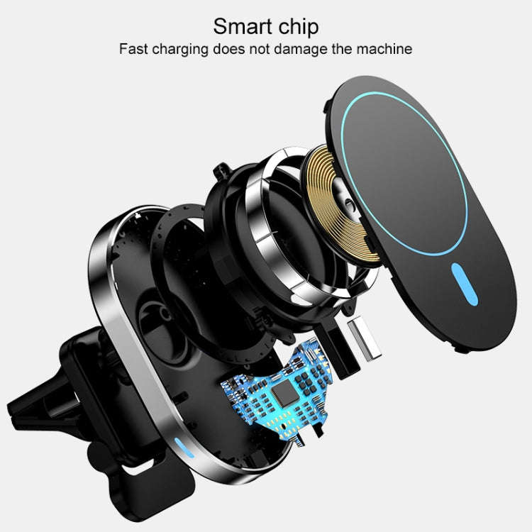 JJT-968 15W Max Output Magnetic Car Air Outlet Bracket Wireless Charger(Blue)
