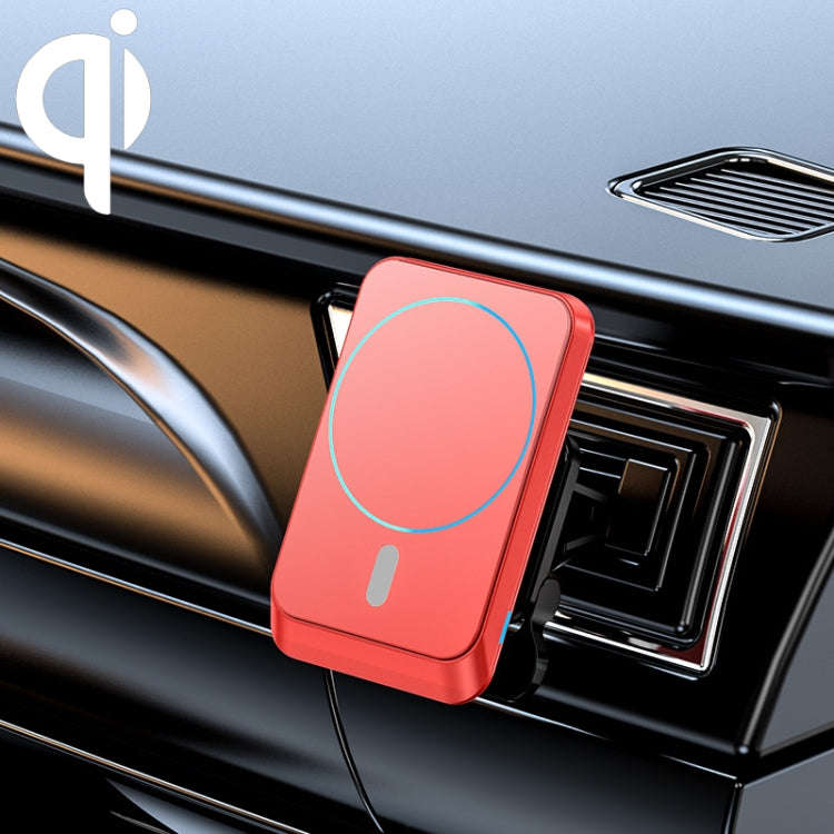 JJT-969 15W Max Output Magnetic Car Air Outlet Bracket Wireless Charger(Red)