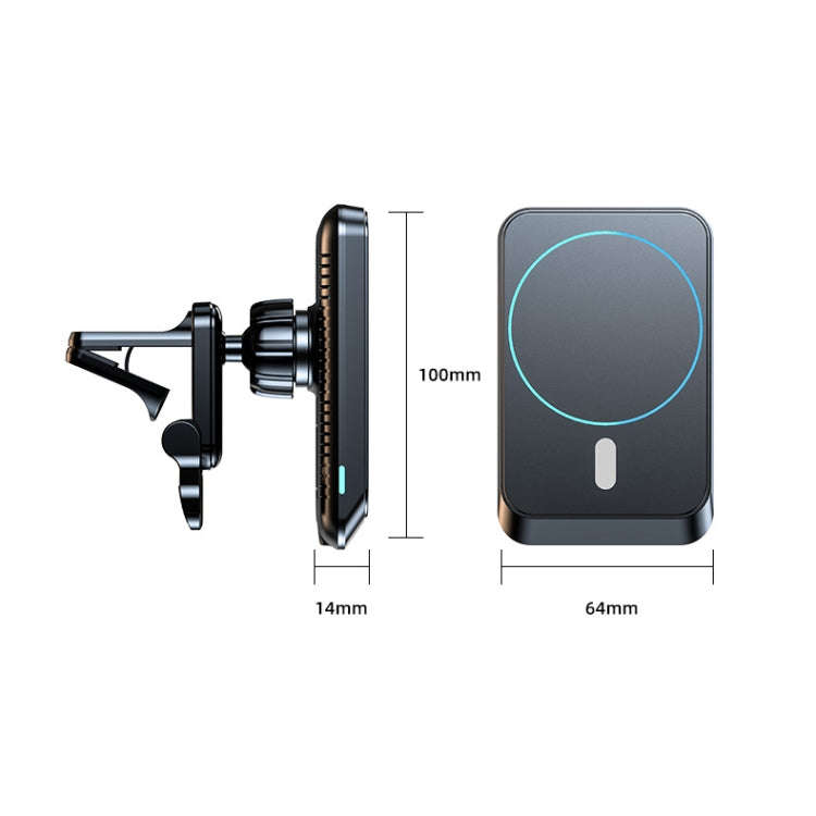 JJT-969 15W Max Output Magnetic Car Air Outlet Bracket Wireless Charger(Blue)
