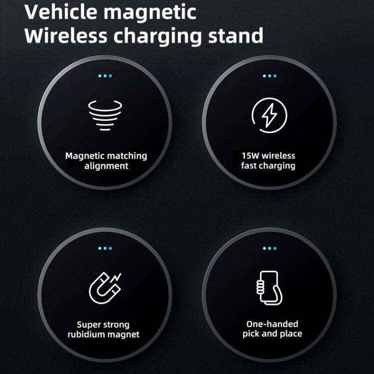 JJT-969 15W Max Output Magnetic Car Air Outlet Bracket Wireless Charger(Blue)