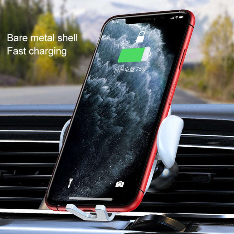 K10 15W Max Output Infrared Sensor Car Air Outlet Bracket Wireless Charger(White)