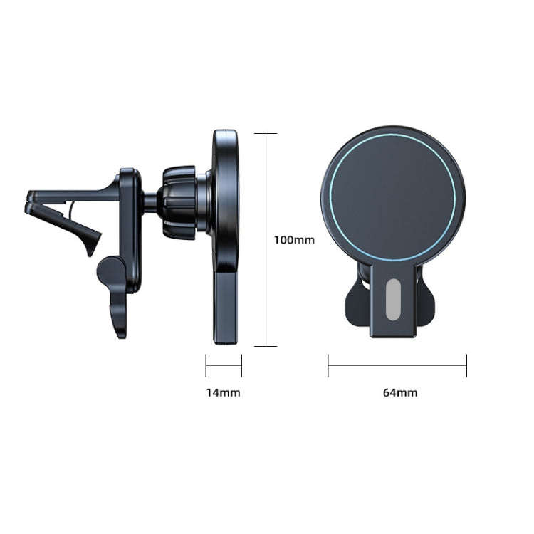 K07 15W Max Output Magnetic Car Air Outlet Bracket Wireless Charger(White)
