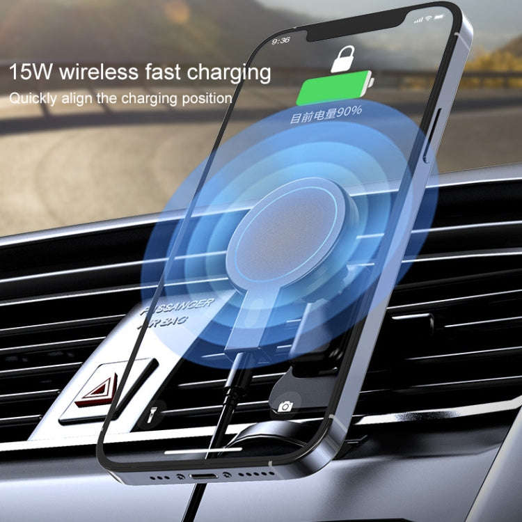 K07 15W Max Output Magnetic Car Air Outlet Bracket Wireless Charger(White)