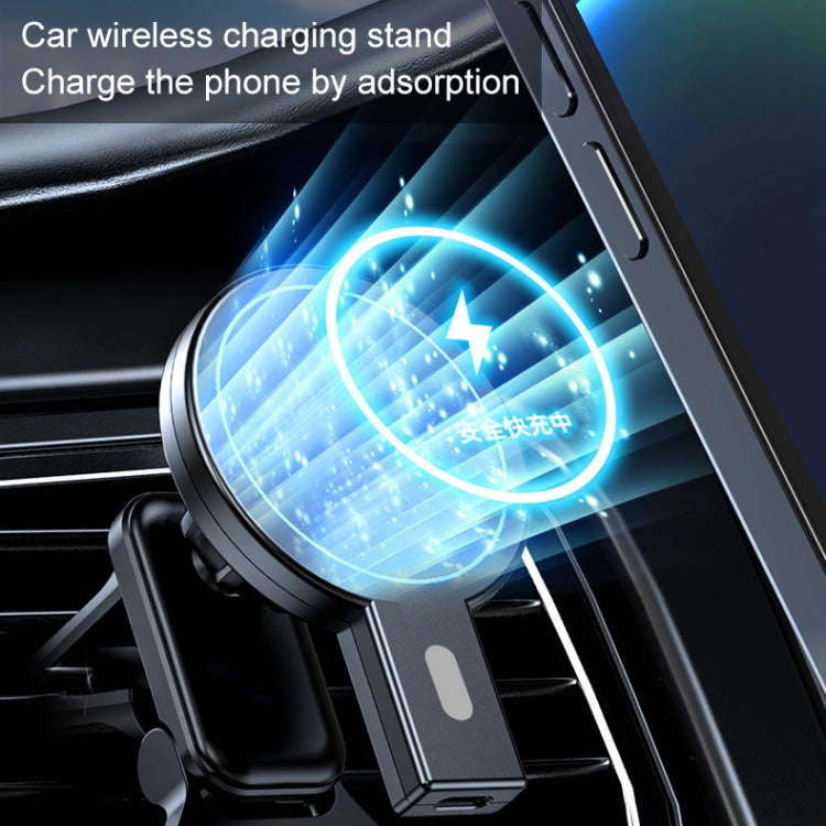 K07 15W Max Output Magnetic Car Air Outlet Bracket Wireless Charger(White)