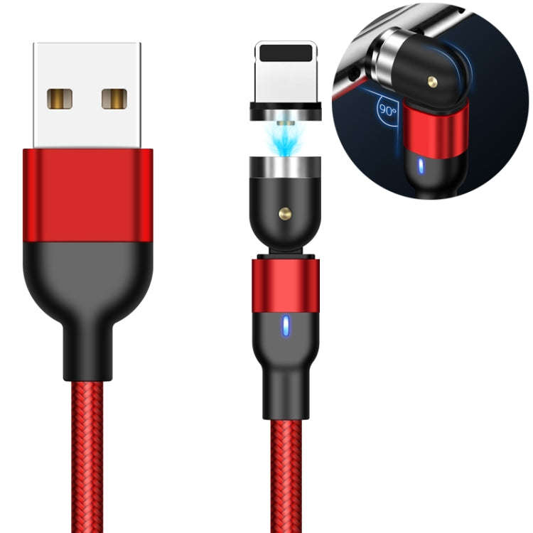 2m 2A Output USB to 8 Pin Nylon Braided Rotate Magnetic Charging Cable(Red)