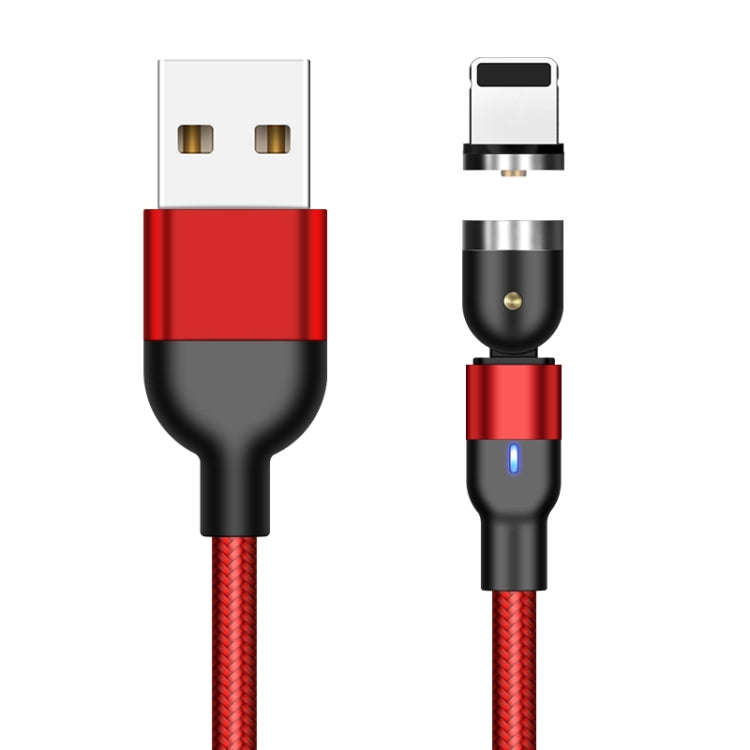 2m 2A Output USB to 8 Pin Nylon Braided Rotate Magnetic Charging Cable(Red)