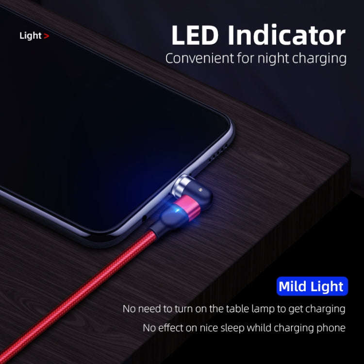 1m 2A Output USB to 8 Pin Nylon Braided Rotate Magnetic Charging Cable(Black)