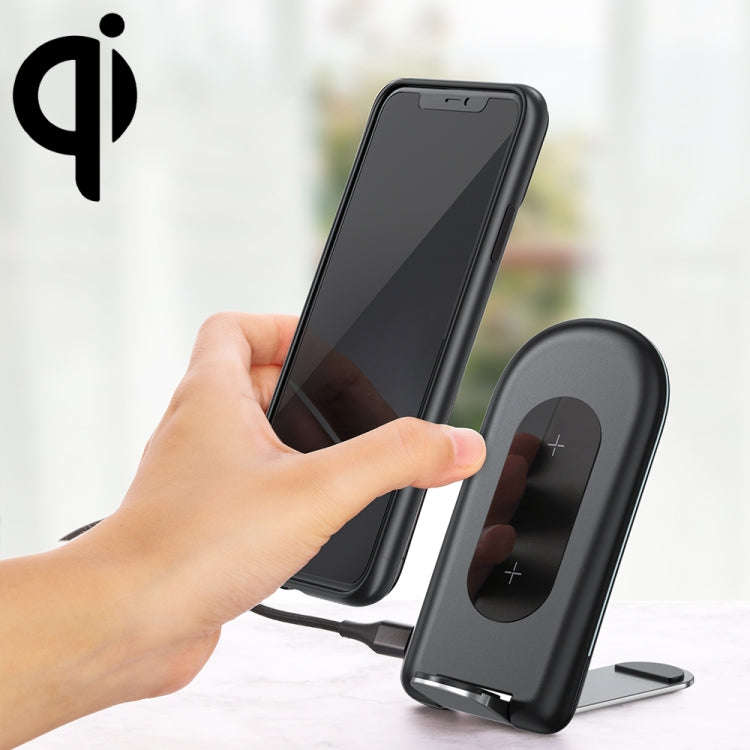 ROCK W30 15W Mobile Phone Wireless Charger Foldable Desktop Holder (Black)