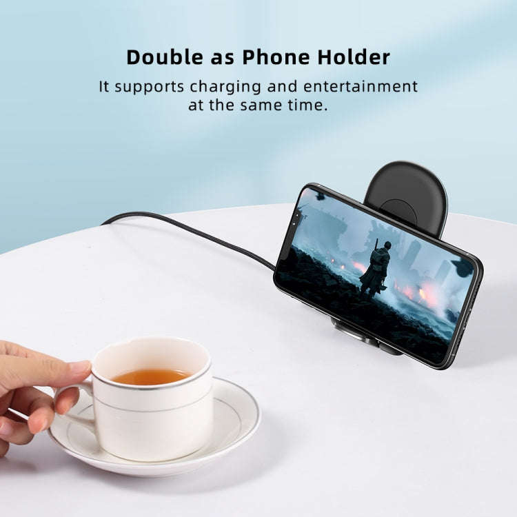ROCK W30 15W Mobile Phone Wireless Charger Foldable Desktop Holder (Black)