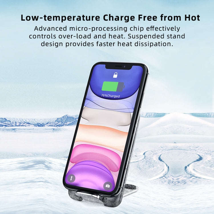 ROCK W30 15W Mobile Phone Wireless Charger Foldable Desktop Holder (Black)