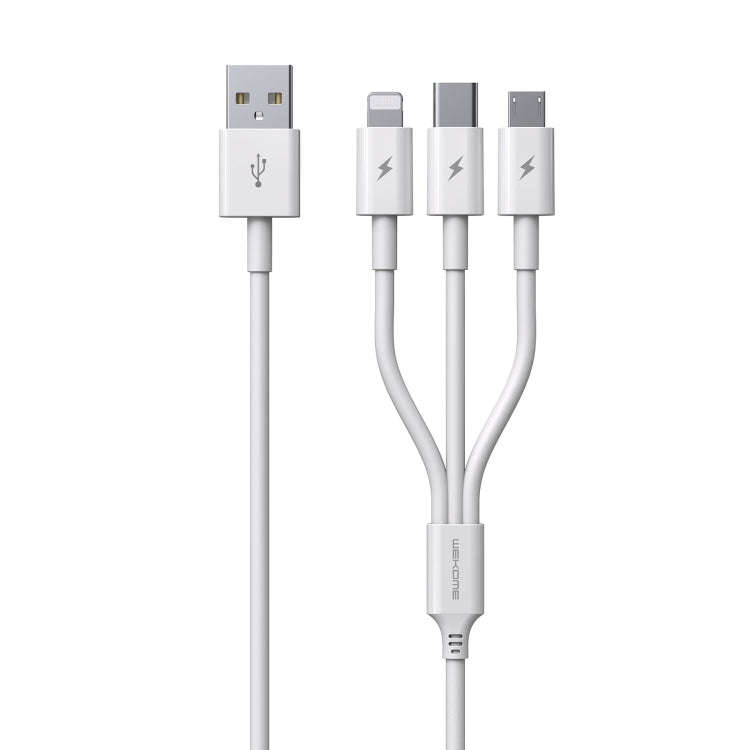 WK WDC-111 5A 3 In 1 8 Pin + Micro + Type-C / USB-C Multi-function Super-fast Charging Cable, Len...