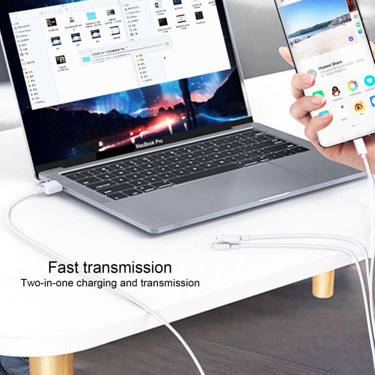 WK WDC-111 5A 3 In 1 8 Pin + Micro + Type-C / USB-C Multi-function Super-fast Charging Cable, Len...