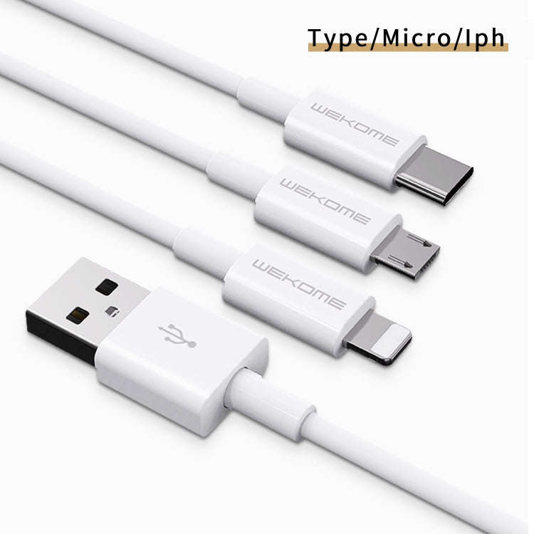 WK WDC-117 3A 8 Pin Fast Charging Charging Cable, Length: 1.2m (White)