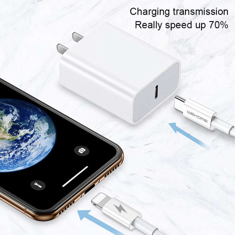 WK WDC-108 20W Type-C / USB-C to 8 Pin PD Fast Charging Cable , Length: 1.2m (White)