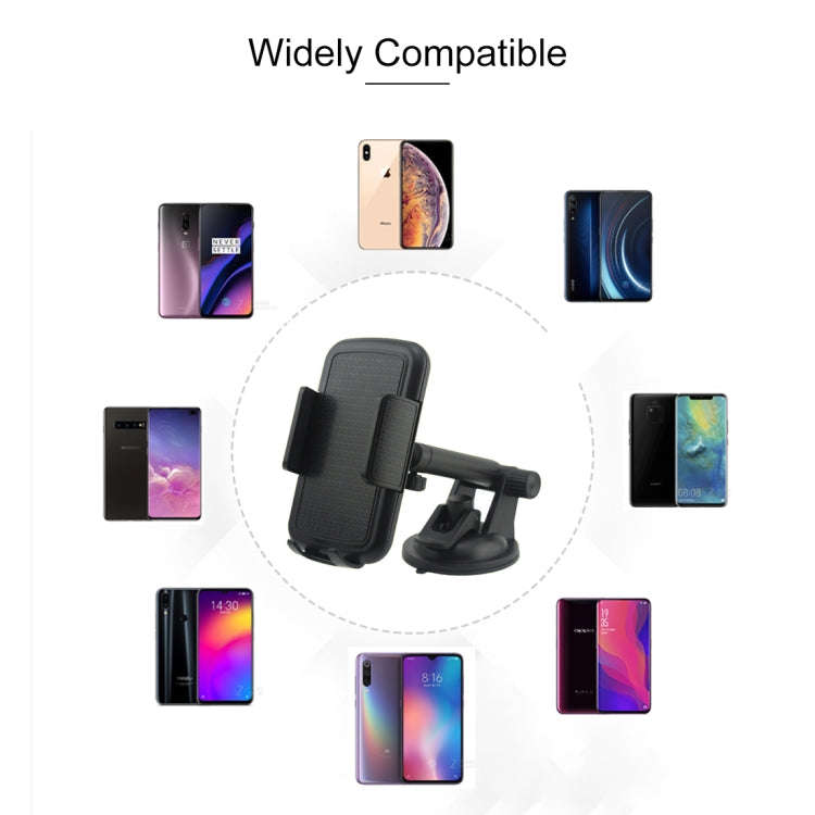 Universal Rotatable Adjustment Car Windshield Mobile Phone Holder with Suction Cup (Black)