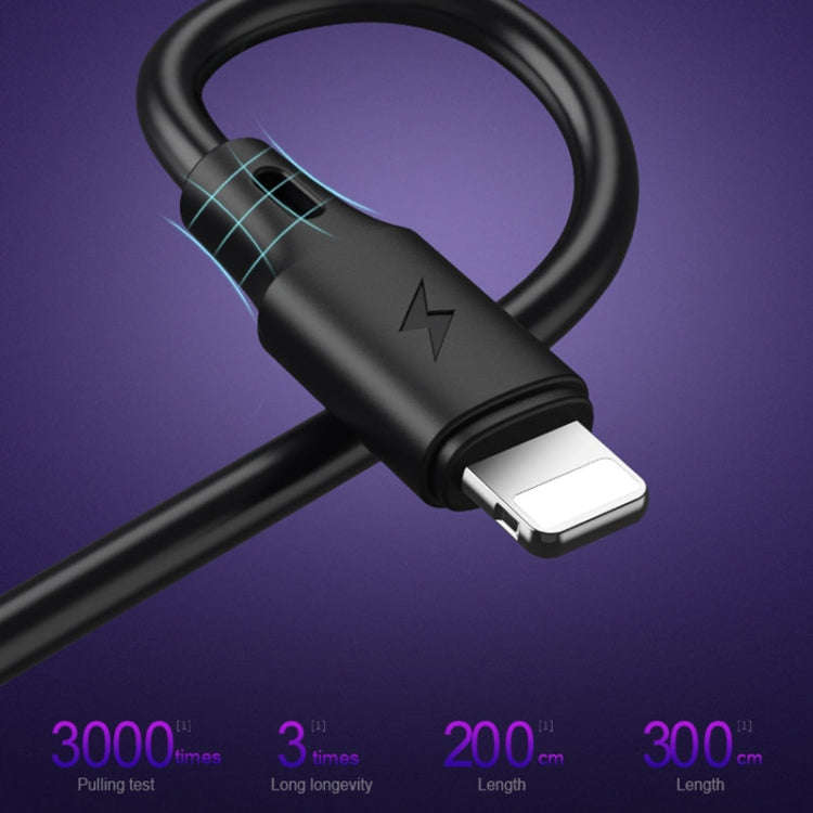 WK WDC-092 3m 2.4A Max Output Full Speed Pro Series USB to 8 Pin Data Sync Charging Cable(White)