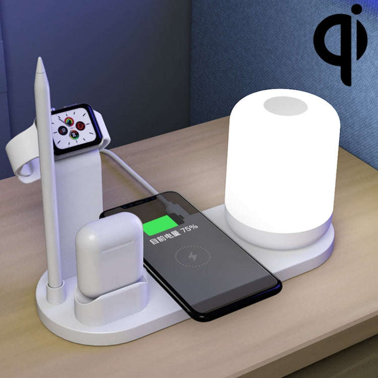 WS6 10W 2 USB Ports + USB-C / Type-C Port Multi-function Desk Lamp + Qi Wireless Charging Charger...