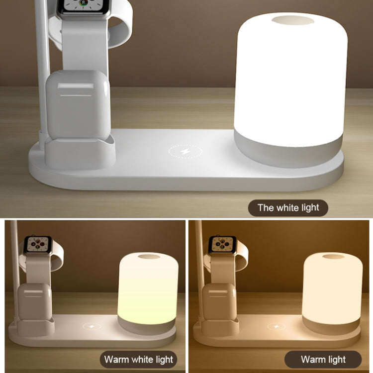 WS6 10W 2 USB Ports + USB-C / Type-C Port Multi-function Desk Lamp + Qi Wireless Charging Charger...