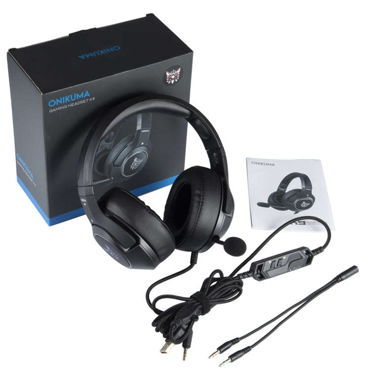 ONIKUMA K9 Single Plug RGB Adjustable Gaming Headphone with Microphone(Black)
