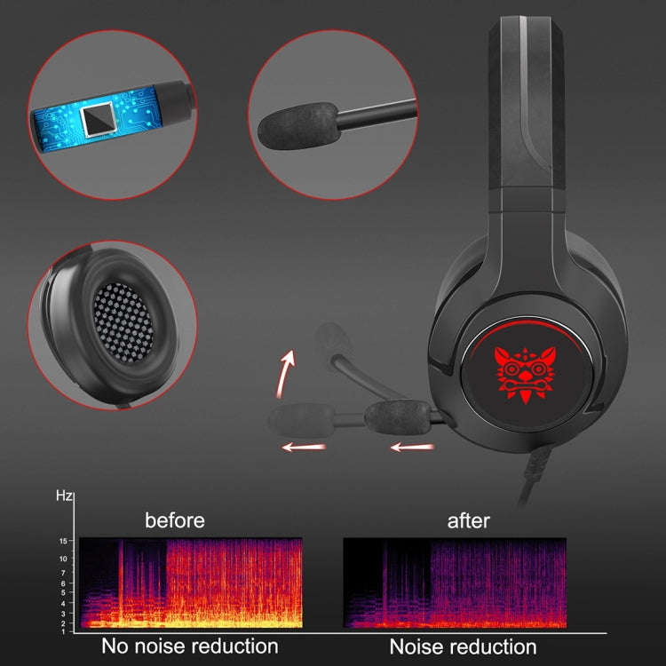 ONIKUMA K9 Single Plug RGB Adjustable Gaming Headphone with Microphone(Black)