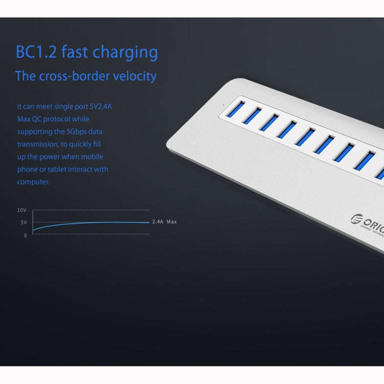 ORICO M3H10-U3-V2 Aluminum Alloy 10 USB 3.0 Ports HUB