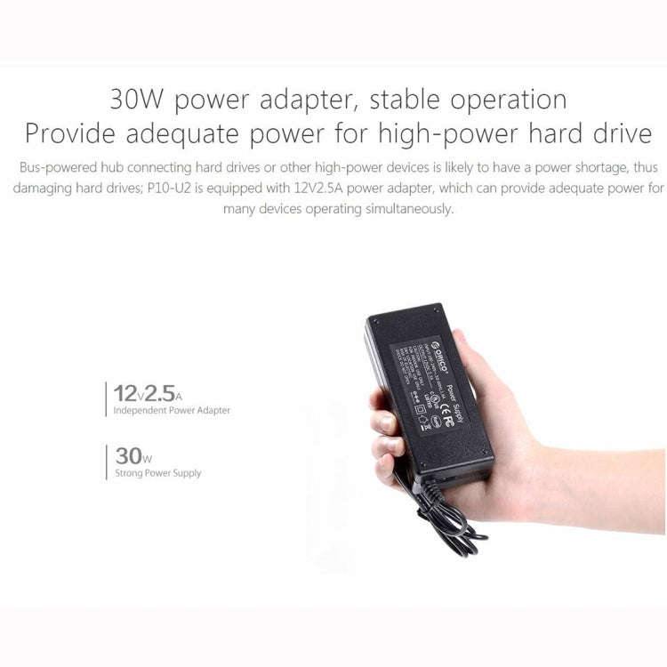 ORICO P10-U2-V1 10 USB 2.0 Ports HUB, Specification: US Plug