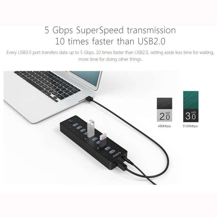 ORICO P10-U3-V1 10 USB 3.0 Ports HUB, Specification: US Plug