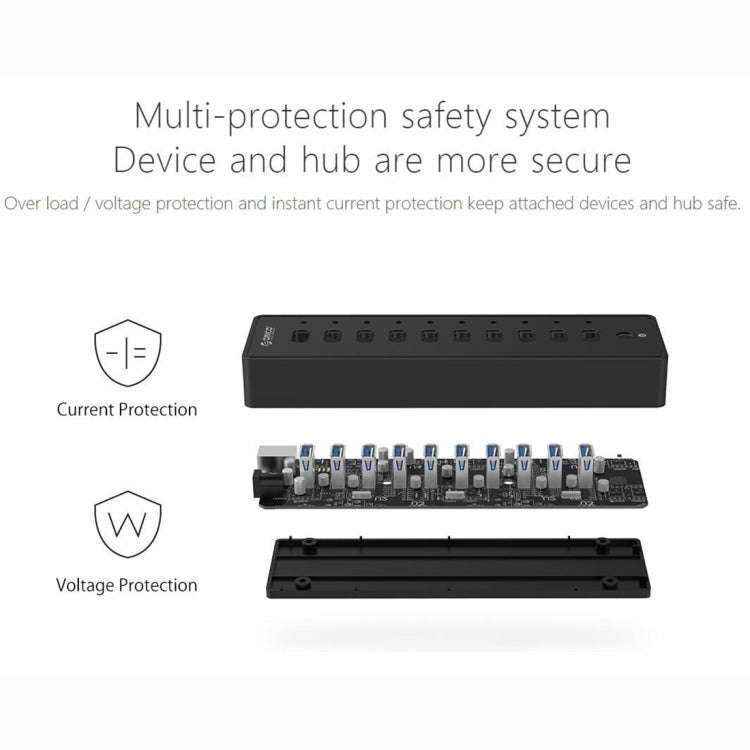 ORICO P10-U3-V1 10 USB 3.0 Ports HUB, Specification: EU Plug