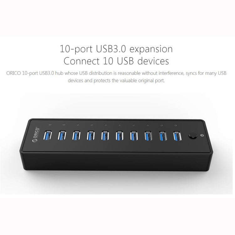 ORICO P10-U3-V1 10 USB 3.0 Ports HUB, Specification: EU Plug