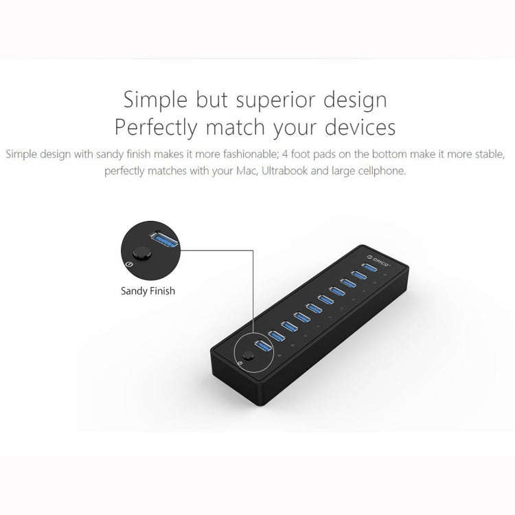 ORICO P10-U3-V1 10 USB 3.0 Ports HUB, Specification: EU Plug