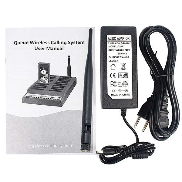 QC100 999 Channel Restaurant Wireless Paging Queuing Calling System with 20 Call Coaster Pagers, ...