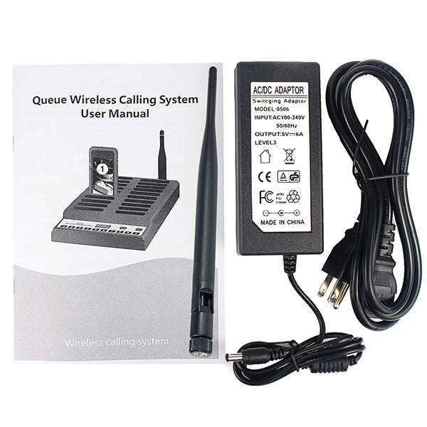QC100 999 Channel Restaurant Wireless Paging Queuing Calling System with 20 Call Coaster Pagers, ...