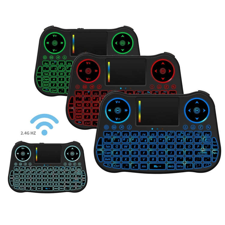 MT08 2.4GHz Mini Wireless Air Mouse QWERTY Keyboard with Colorful Backlight & Touchpad & Multimed...