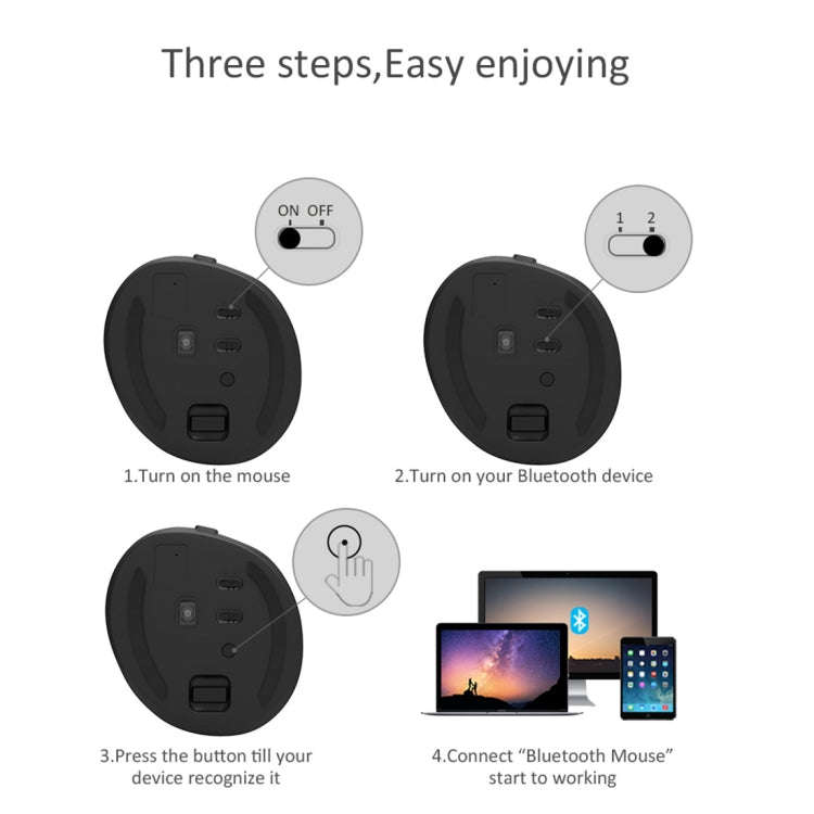 DELUX M618 Mini 2.4G Wireless 2400DPI USB Rechargeable Ergonomic Vertical Mouse(Grey)
