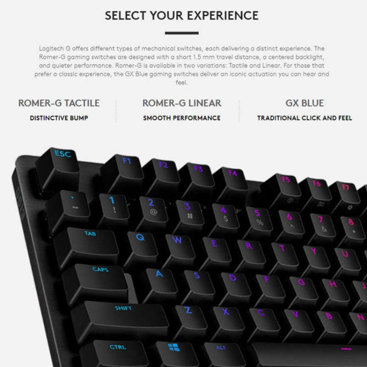 Logitech G512 RGB C-axis Mechanical Wired Gaming Keyboard, Length: 1.8m (Black)