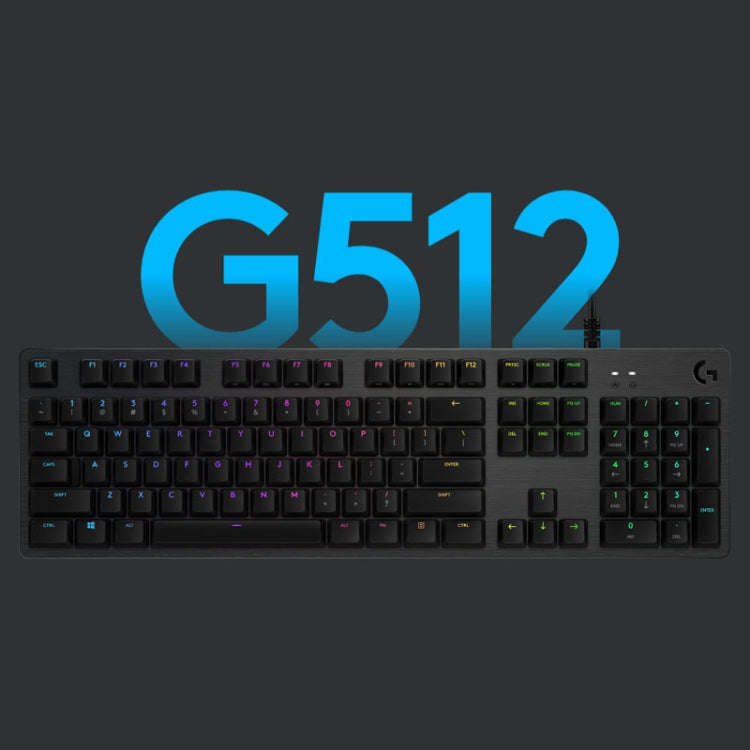 Logitech G512 RGB C-axis Mechanical Wired Gaming Keyboard, Length: 1.8m (Black)