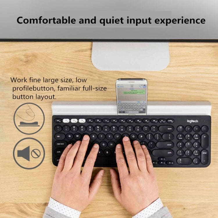 Logitech K780 Multi-device Bluetooth + Unifying Dual Mode Wireless Keyboard with Stand (Black)