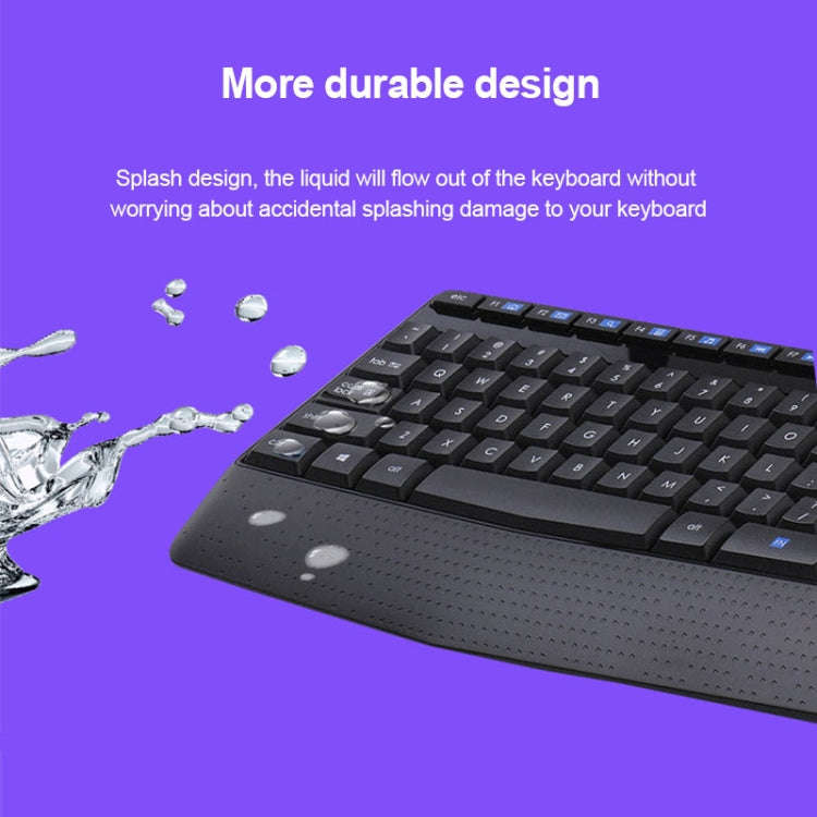 Logitech MK345 Wireless Full-size Keyboard + 2.4GHz 1000DPI Wireless Optical Mouse Set with Nano ...