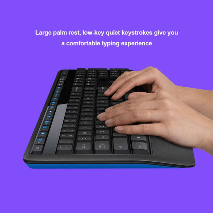 Logitech MK345 Wireless Full-size Keyboard + 2.4GHz 1000DPI Wireless Optical Mouse Set with Nano ...