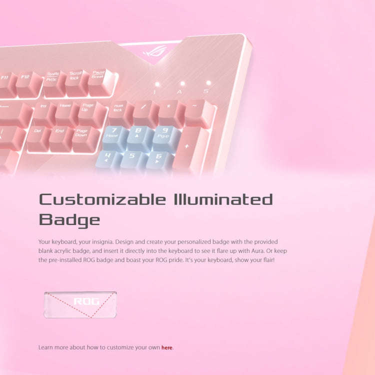 ASUS Strix Flare Pink LTD RGB Backlight Wired Gaming Keyboard with Detachable Wrist Rest (Mechani...