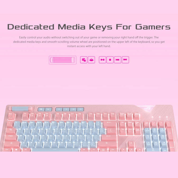 ASUS Strix Flare Pink LTD RGB Backlight Wired Gaming Keyboard with Detachable Wrist Rest (Mechani...